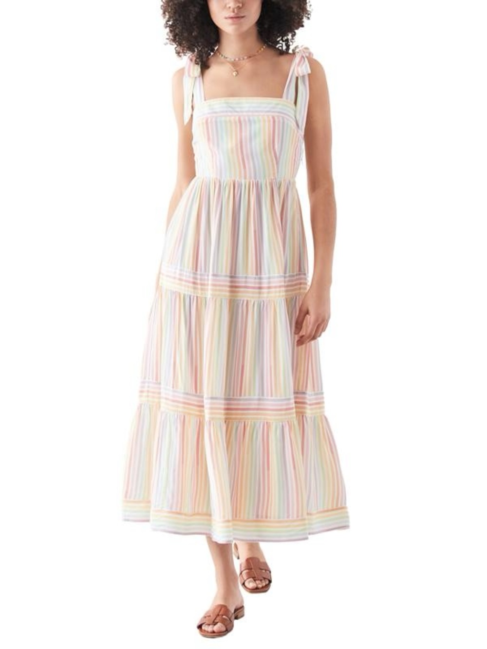 Marine Layer multi color Tie-Shoulder Maxi Dress